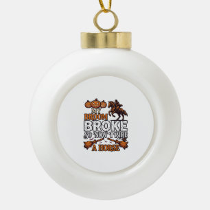 Besen Brach Reitpferd Kürbis Cowboy Fledermäuse Keramik Kugel-Ornament