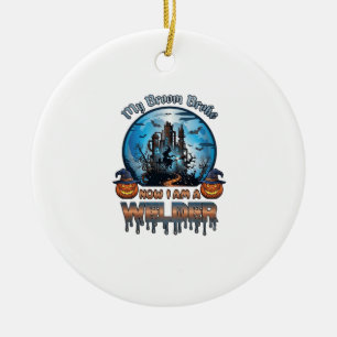 Besen Brach Schweißer Hexenfabrik Kürbisse Hallowe Keramik Ornament