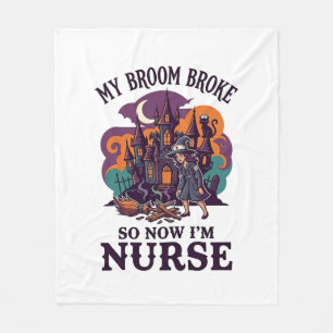 Besen Brachte Krankenschwester Halloween Hexe Spuk Fleecedecke