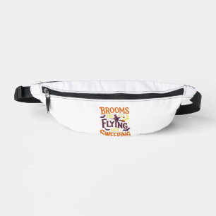 Besen fliegen fegend Halloween Hexe Mond Fledermäu Bauchtasche