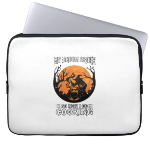 Besen Gebrochen Kochen Hexenkessel Vollmond Laptopschutzhülle