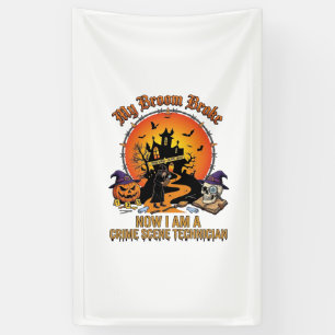 Besen Gebrochen Tatorttechniker Halloween Hexe Banner