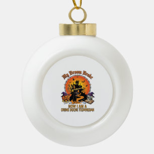 Besen Gebrochen Tatorttechniker Halloween Hexe Keramik Kugel-Ornament