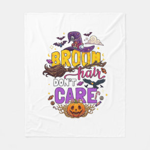 Besen Haar Dont Care Halloween Hexenhut Kürbis C Fleecedecke