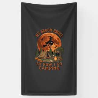 Besen kaputt Halloween Hexe Camping Zelt Lagerfeue Banner