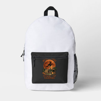 Besen kaputt Halloween Hexe Camping Zelt Lagerfeue Bedruckter Rucksack