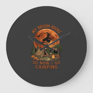 Besen kaputt Halloween Hexe Camping Zelt Lagerfeue Große Wanduhr