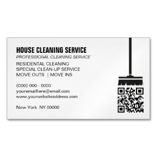 Besen-Reinigungsdienst einfacher QR-Code Magnetische Visitenkarte