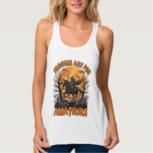 Besen sind Amateur-Halloween-Hexenpferd-Mond-Grab Tank Top