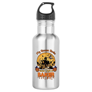Besen zerbrach Bäcker Halloween Hexe Koch Kürbis_1 Edelstahlflasche