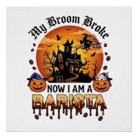 Besen Zerbrochener Barista Halloween Hexe Kaffee K