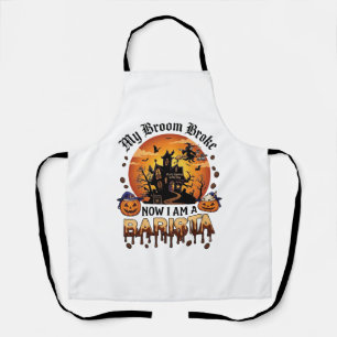 Besen Zerbrochener Barista Halloween Hexe Kaffee K Schürze