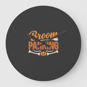 Besenginster-Parking-Halloween-Vektordesign_1 Große Wanduhr