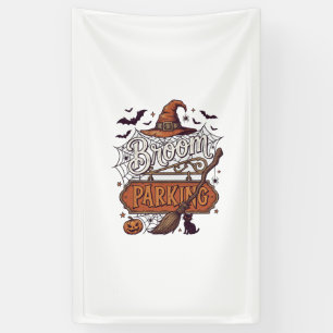 Besenparkplatz Halloween Hexenhut Besenstiel Schwa Banner