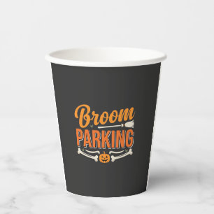 Besenparkplatz Halloween-Vektordesign_1 Pappbecher