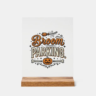 Besenparkplatz Halloween Vintage Hexenvektor-Desig Acrylschild