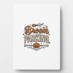 Besenparkplatz Halloween Vintage Hexenvektor-Desig Fotoplatte