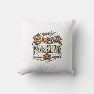 Besenparkplatz Halloween Vintage Hexenvektor-Desig Kissen
