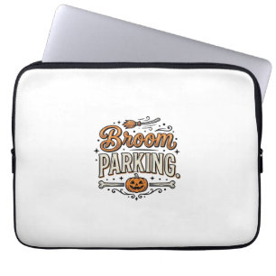 Besenparkplatz Halloween Vintage Hexenvektor-Desig Laptopschutzhülle