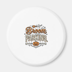 Besenparkplatz Halloween Vintage Hexenvektor-Desig Magnet