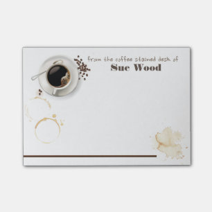 Besessen durch Kaffee-Post-Itanmerkungen Post-it Klebezettel