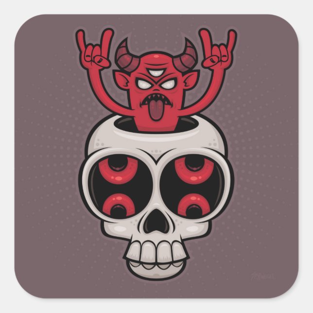 besessen quadratischer aufkleber (Vorderseite)