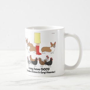 Besessene Huhn-u. Corgi-Störungs-Tasse Kaffeetasse