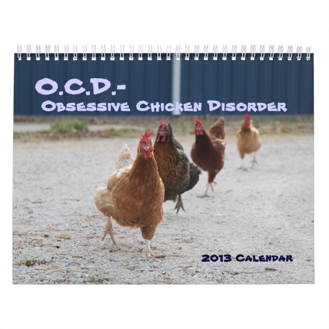 Besessener Huhn-Störungs-Kalender Kalender (Titelbild)