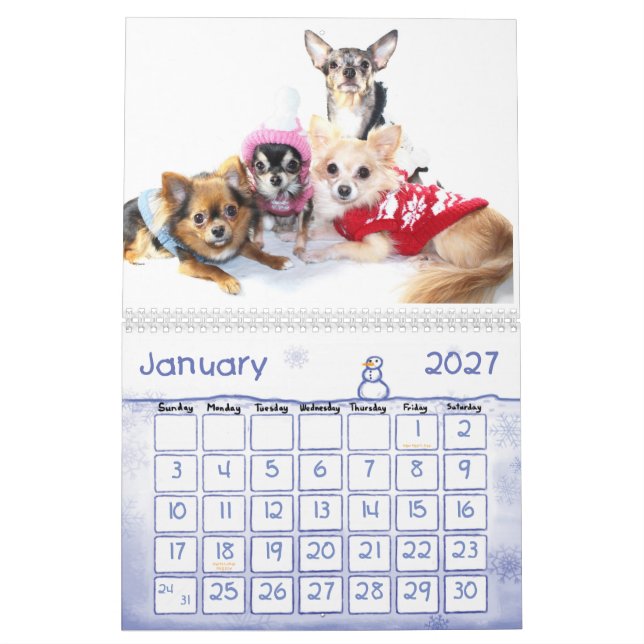 Besessener Störungs-Kalender der Chihuahua-2013 Kalender (Jan 2027)