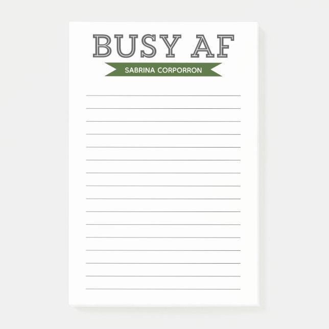 Besetzt AF | Moderne Typografie | GrünLinde Post-it Klebezettel (Vorderseite)