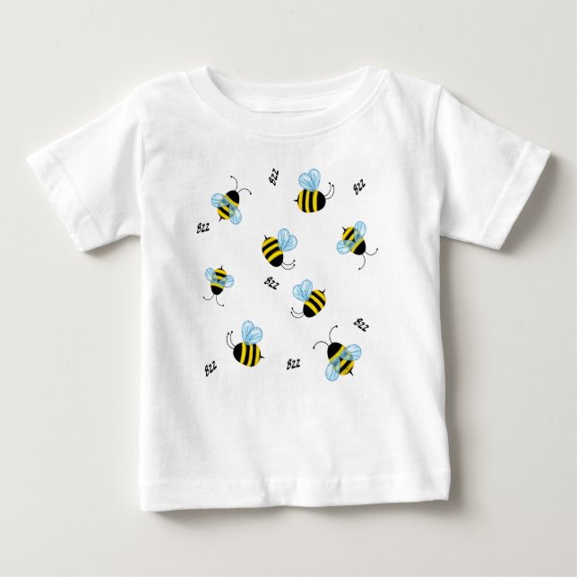 Besetzte Buzzing Bienen Gender Neutral Baby T-shirt (Vorderseite)