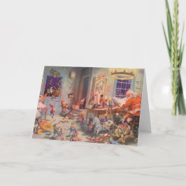 Besetzte Werkstattkarte des Weihnachtsmanns Feiertagskarte