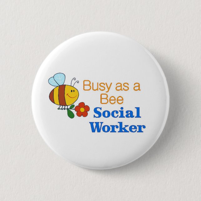 Besetzter Sozialarbeiter Button (Vorderseite)