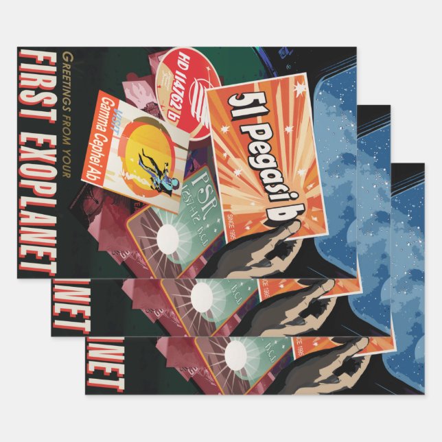 Besichtigen Sie das erste Exoplanet-System von auß Geschenkpapier Set (Set)