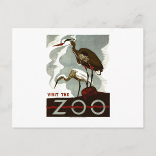 Besichtigen Sie den Zoo - WPA-Plakat - Postkarte