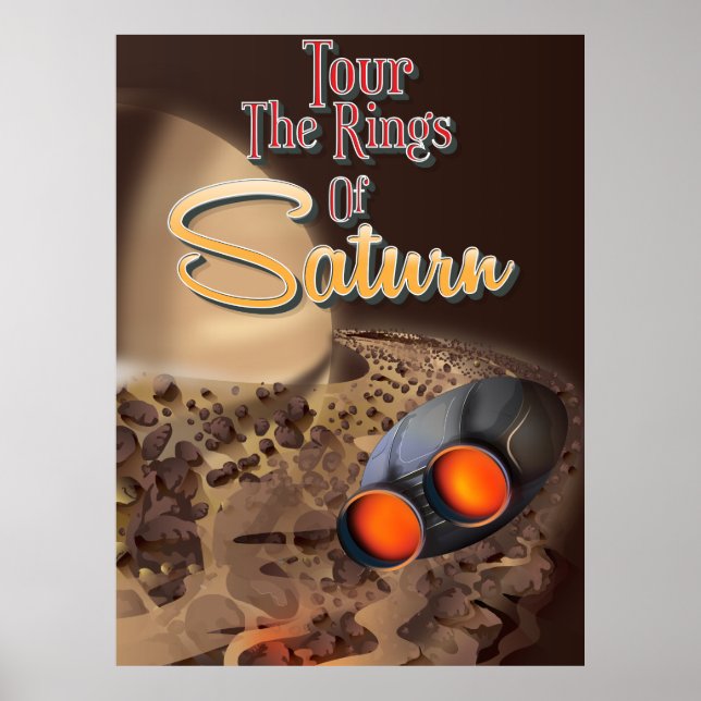 Besichtigen Sie die Ringe des Saturn Travel Poster (Vorne)