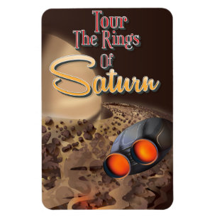 Besichtigen Sie die Ringe des Saturn Travel Poster Magnet