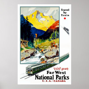 Besichtigen Sie Ihre weiten Westnationalparks Poster