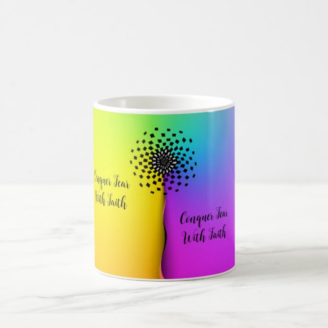 Besiege Angst vor dem Glauben Kaffeetasse (Mittel)