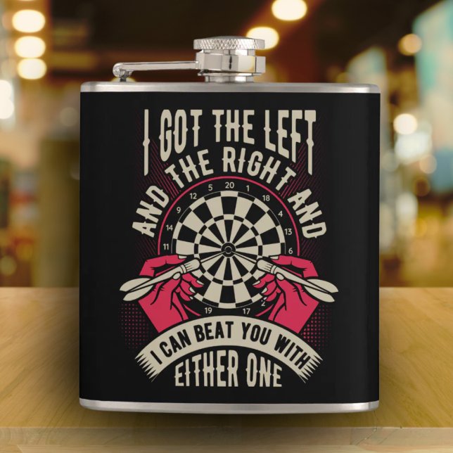 Besiege dich mit beiden Händen Dart Player Flask 6 Flachmann (Von Creator hochgeladen)