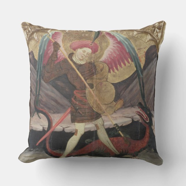 Besiegendes Übel St Michael, c.1480 (Tempera auf Kissen (Vorderseite)