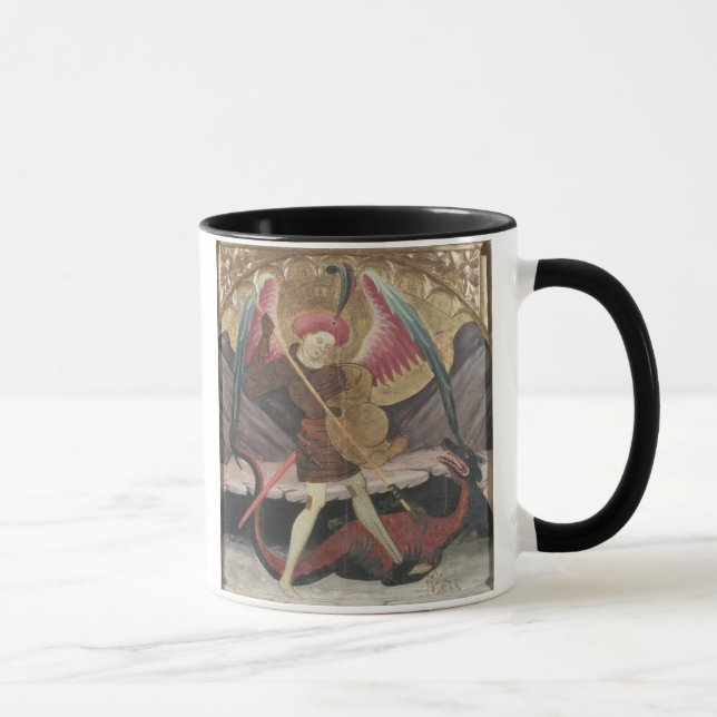 Besiegendes Übel St Michael, c.1480 (Tempera auf Tasse (Rechts)