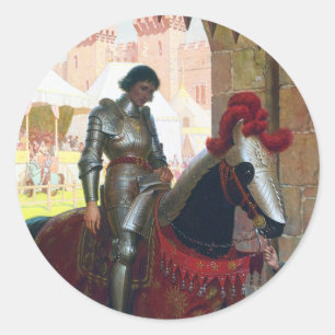 Besiegt, von Edmund Blair Leighton Runder Aufkleber