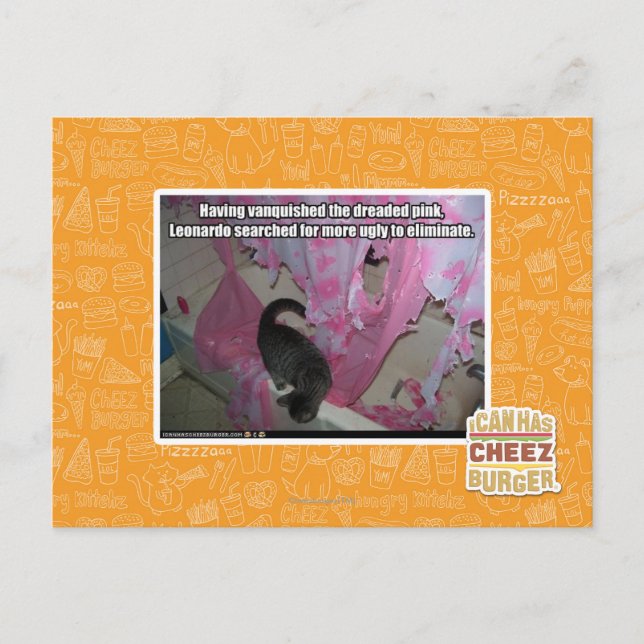 Besiegte das gefürchtete Rosa Postkarte (Vorderseite)