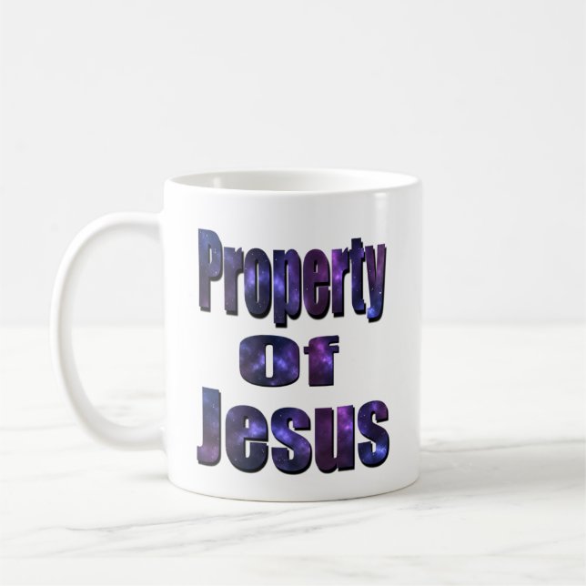 Besitz von Jesus, religiöses Logo, Kaffeetasse (Links)