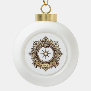 Besitzen Sie Ihr Schicksal Vintage-Schlange Gothic Keramik Kugel-Ornament