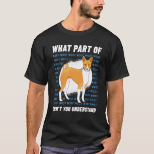 Besitzer Basenji Dog Walker Language Woof Whispere T-Shirt