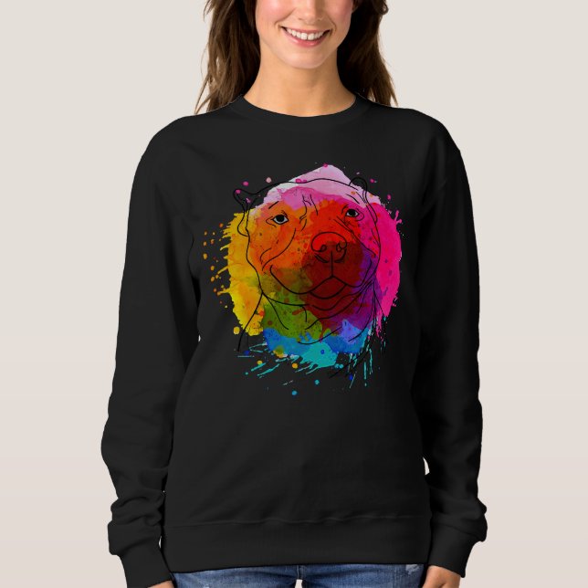 Besitzer der Funny Artistic Pitbull Sweatshirt (Vorderseite)