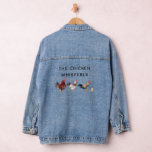 Besitzer der Funny Chicken Whisperer Farm Jeansjacke<br><div class="desc">Rustikale und lustige denim Jacke mit Aquarellbildern von Hühnern mit Küken. Im Text steht "Hühnerflüsterer".</div>