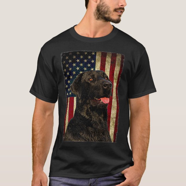 Besitzer des Black Lab Gift Flag Labrador Jagdhund T-Shirt (Vorderseite)